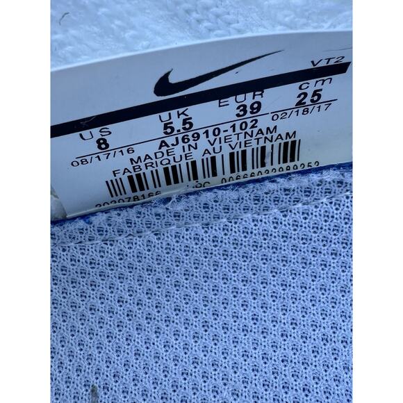 Nike Air Vapormax 3 Flyknit Shoes Women Size 8 Volt White Purple AJ6910-102 - Picture 7 of 10